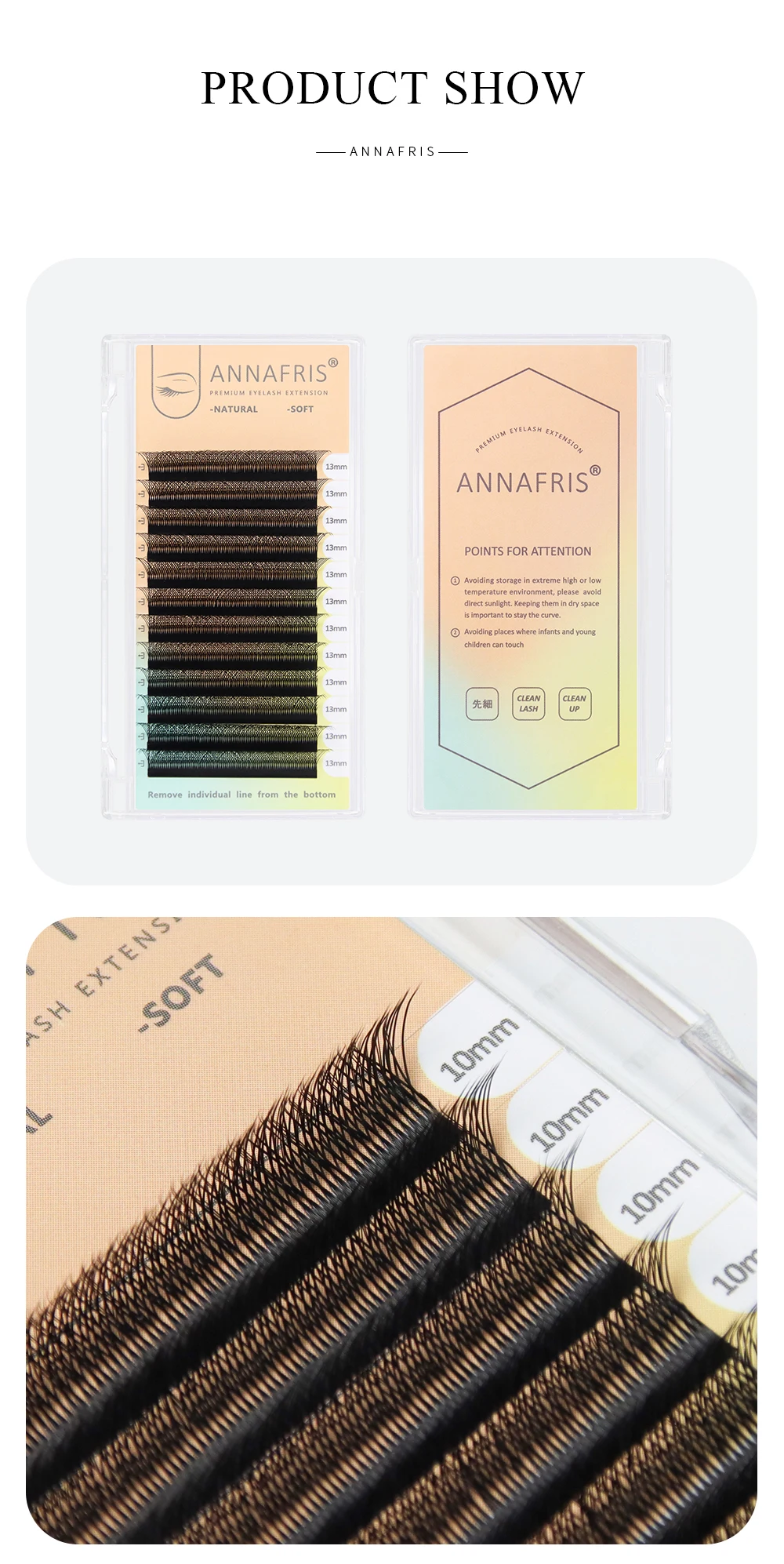 ANNAFRIS 2Tips 3D W schwarze Wimpernverlängerung, vorgefertigte Volumenfächer, natürlich, weich, 6D W-Form, automatische blühende Blüte, falsche Wimpern – Detail 9