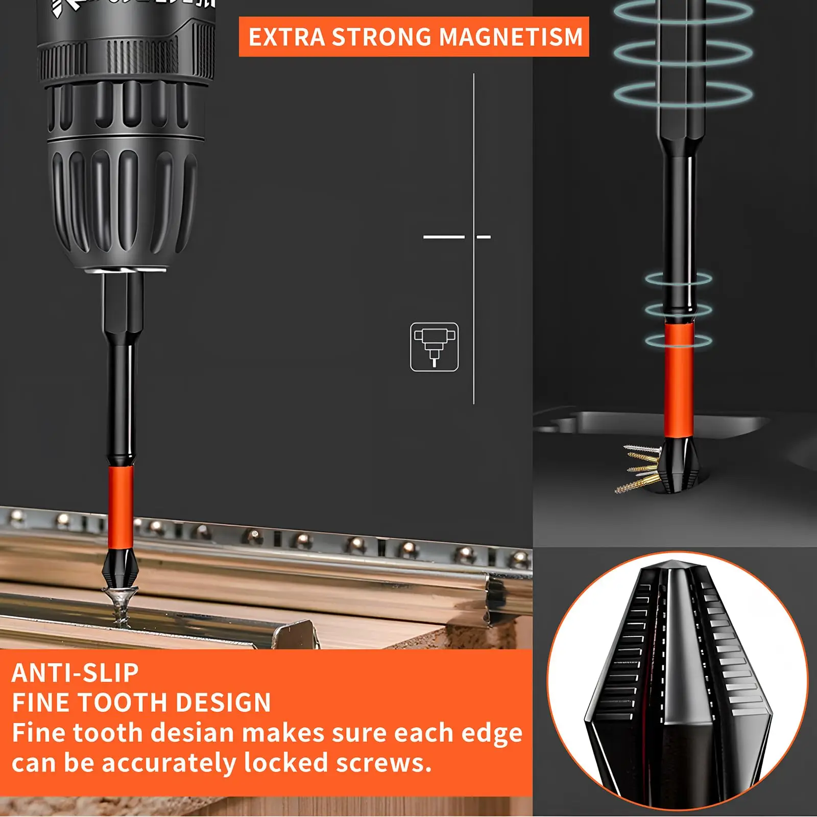 Anti-Slip Magnetic Screwdriver Bit Set – S2 Alloy Steel Impact Resistant Bits for Electric Drills (3/6/12PCS) 4