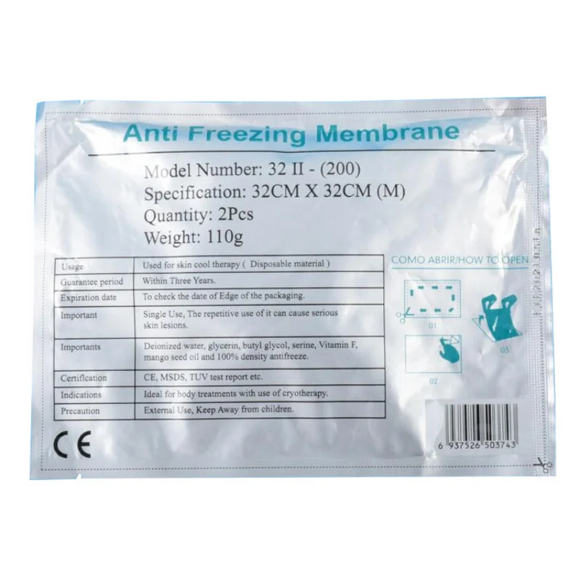 

Good Quality Anti Freeze Membrane 27X30 Cm 34 X 42Cm Freezeing Fat Therapy Cryo Pads Anti- Freezeing Pad For Cryotherapy