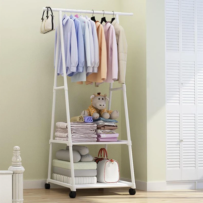 Clothes Hanger Simple Clothes Hanger Hat Rack Floor Mounted Clothes Rack Triangular Folding Bedroom Household Indoor Hanging Bag
