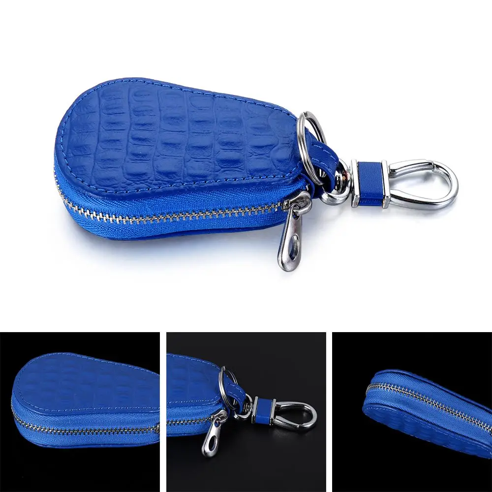 Crocodile Pattern Zipper Housekeeper Holder Keychain Holder Wallet Genuine Leather Car Key Bags Key Case