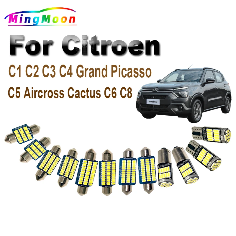 Canbus Car Led Lampadina Accessori Per Citroen C1 C2 C3 C4 Grand Picasso C5 Aircross Cactus C6 C8 Interior Map Dome Trunk Light Kit