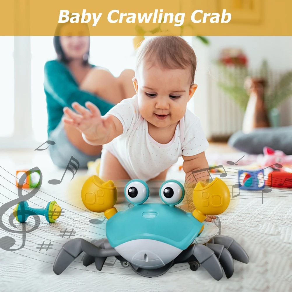New Crawling Crab Baby Toy Automatically Avoid Obstacles Baby Interactive Toy Crawling Interactive Escape Crabs Walking Dancing 3