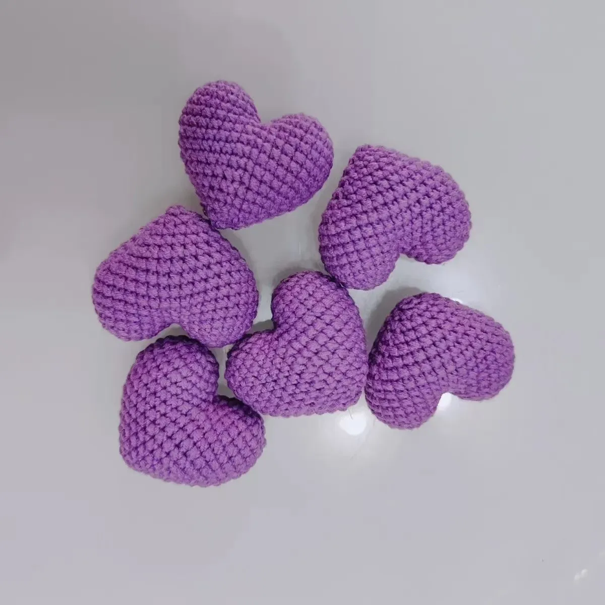 Handmade Crochet Red Heart Accessories , Crochet Color Heart for Cloths&Hat Decor,Handmade Wool Ornament ,Knitting Accessorie
