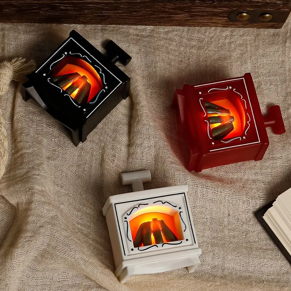 Trendy DIY Mini LED Glowing Fireplace Model Winter Christmas Halloween Gifts DIY Accessories Home Decor Girls 2