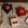 Trendy DIY Mini LED Glowing Fireplace Model Winter Christmas Halloween Gifts DIY Accessories Home Decor Girls 2