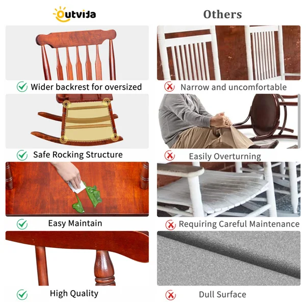咖色 杨木 温莎 木摇椅-27