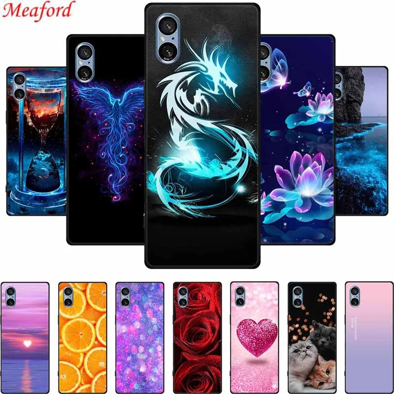 Stylish Black Silicone Soft Phone Case with Fashion Pictures