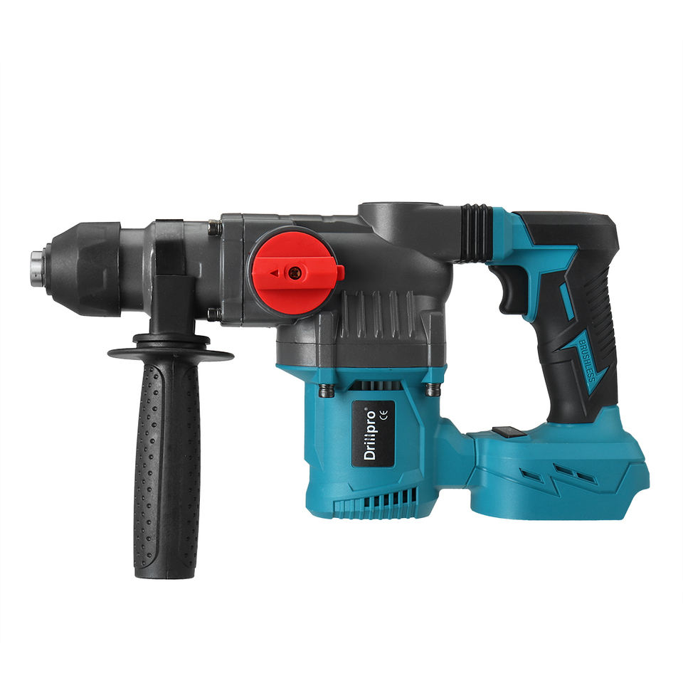 Drillpro 26MM Brushless Electric Hammer Cordless Electric Rotary Hammer Handheld Impact Drill Power Tool For Makita 18V Battery