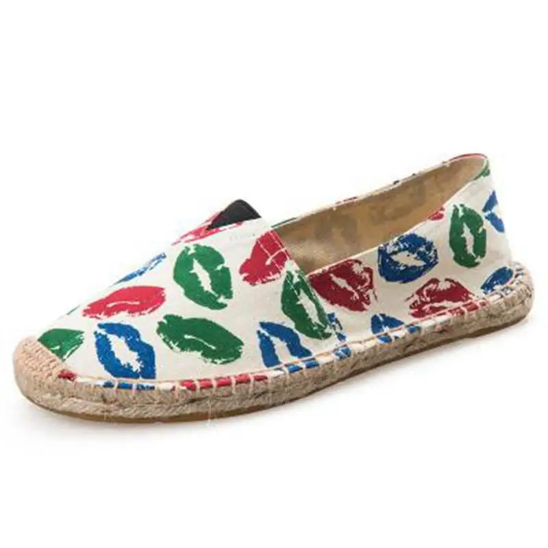 Girseaby Black Retro Vintage Lazy's Espadrilles Boat Shoes Flat for Female Unisex Larger Size Breathable 44 45 T189