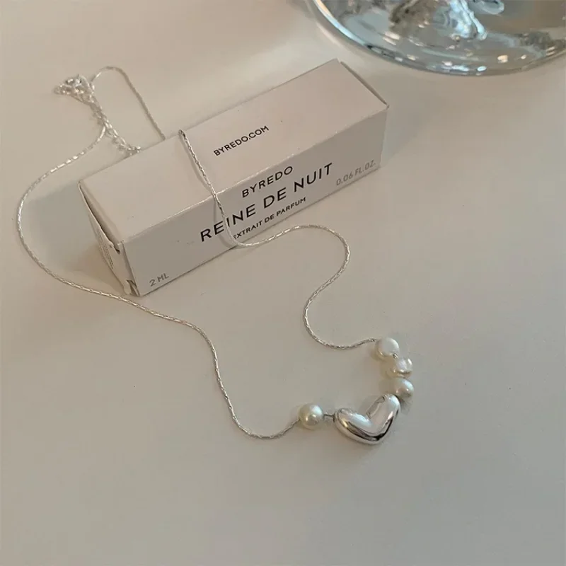 [HAESOOL] 韓国アクセ☆925silver☆Pearl cubic heart Necklace S3bd53636951d4697bc3115ea9ba08