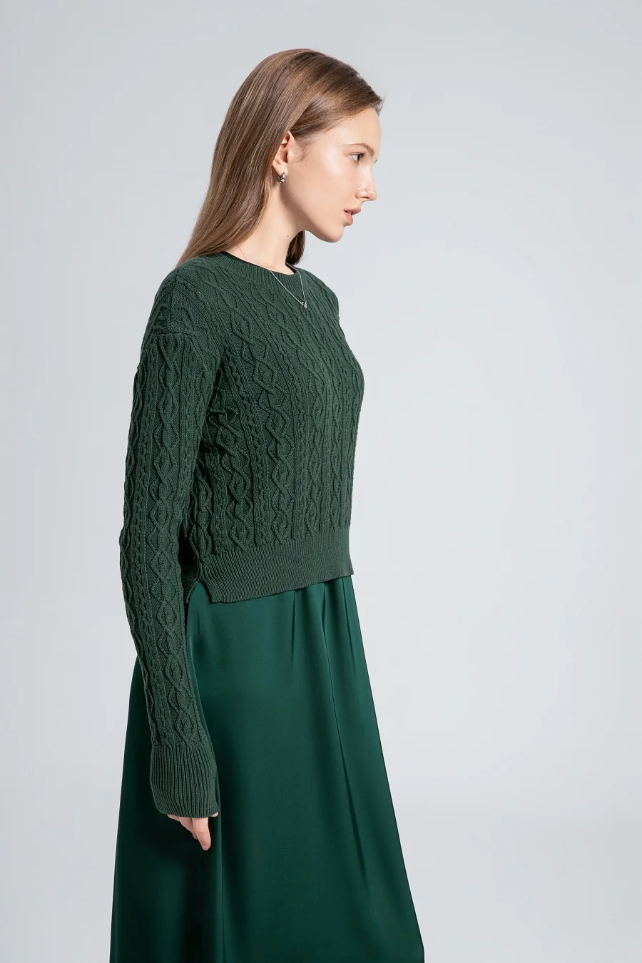Sale AS 2024 winter design woman clothing Cable knitted Tops + Satin Dress ( Ship out in 1 day) 5