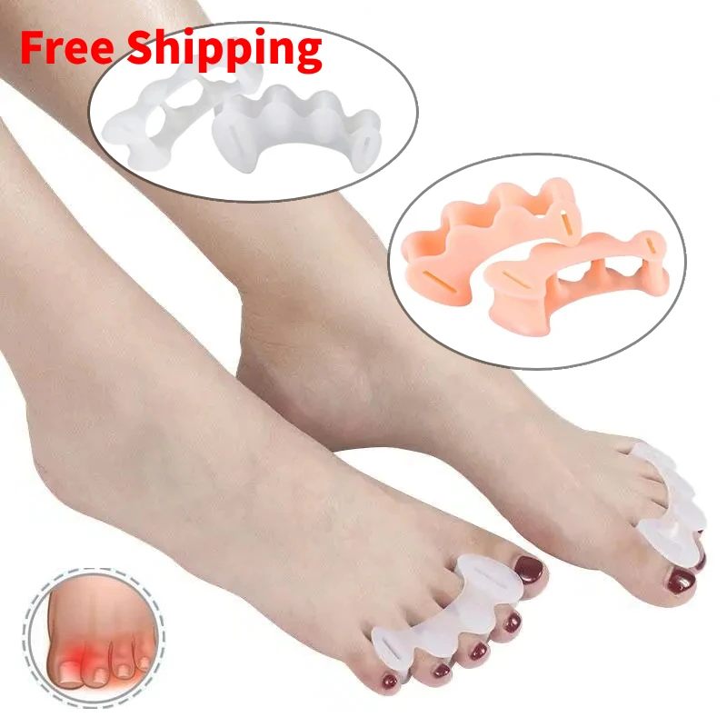 

2pieces=1pair Bunion Corrector Toe Splitter Separators Overlapping Hammer Hard Silicone Gel Hallux Valgus Orthopedic Tool