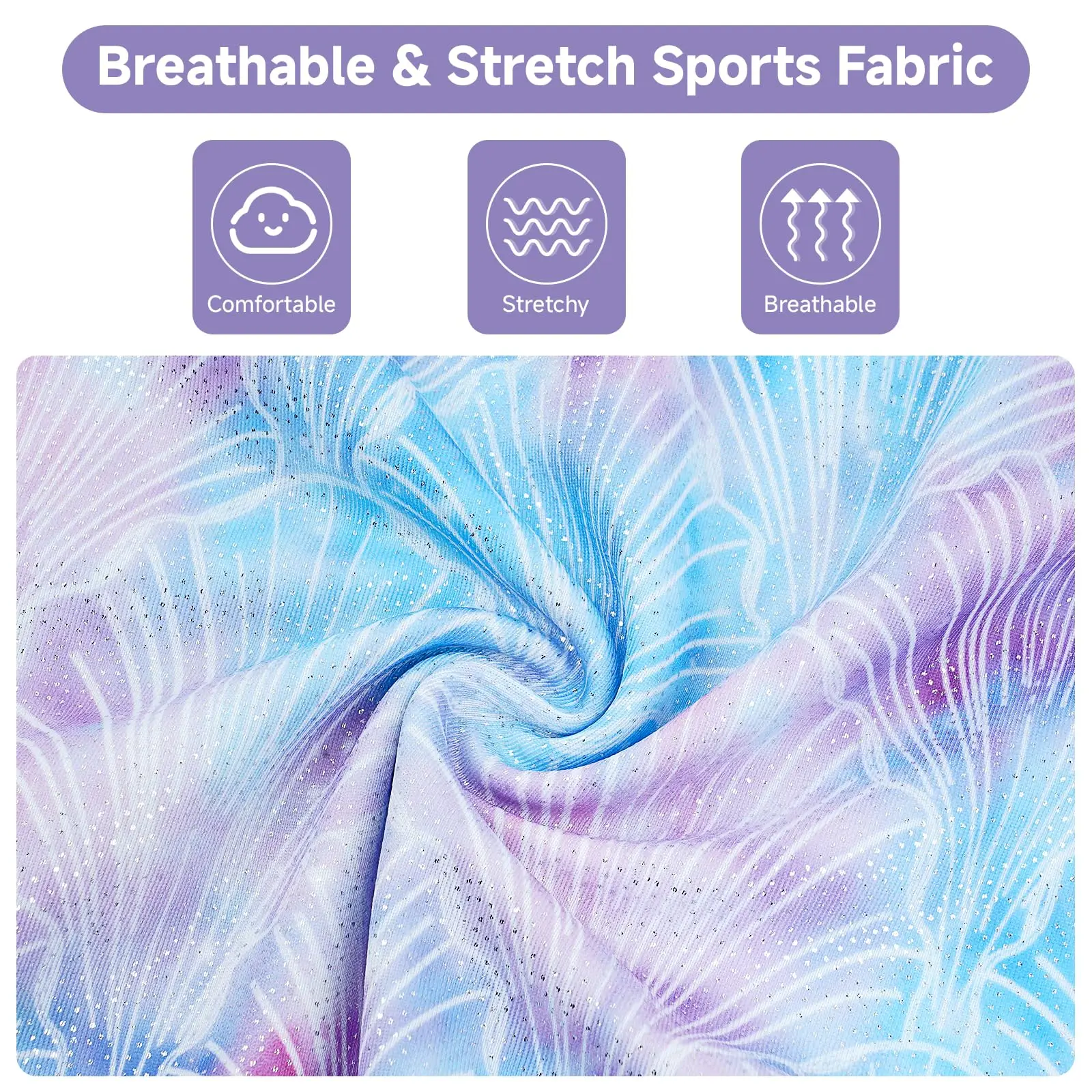 Leotards for Girls Gymnastics, Long Sleeve Sparkly Dance Biketards with Shorts Ballet Tumbling Outfit for 3-12 Years