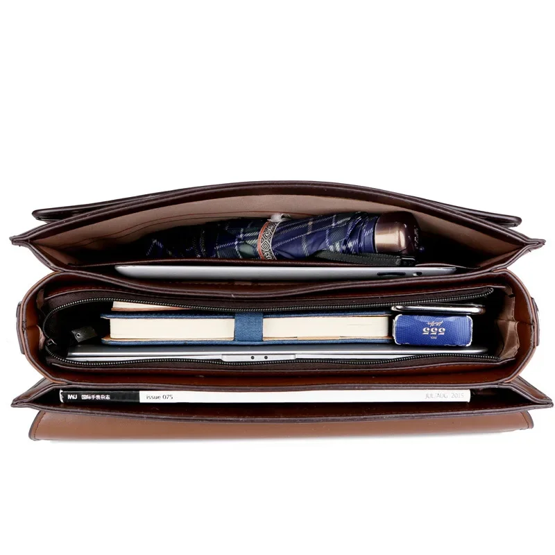 Leather Briefcase for Men Luxury Business Tote