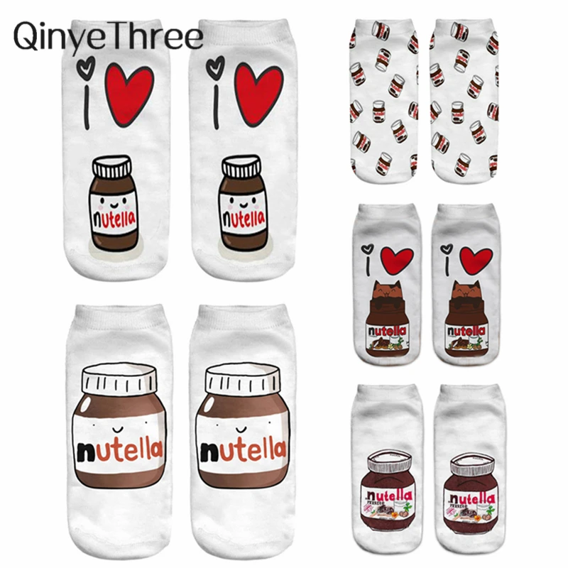 Kaempe Chaussettes Pour Nutella (36-42), Cadeaux Personnalisés Pour Nutella, Chaussettes De Tennis Avec Motif, Cadeau Fun Pour Petite Amie