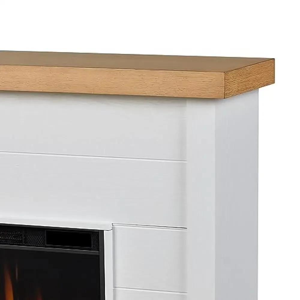 Electric Fireplace Heater Insert with Mantel Realistic Flames Adjustable Heat Living Room Bedroom Home Office Dining Room 49" 6