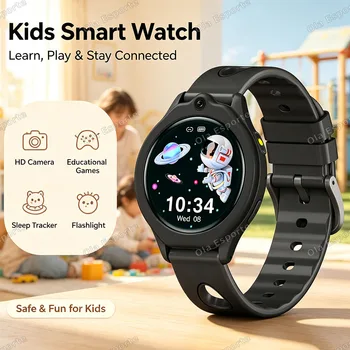 Smartwatch per Bambini Impermeabile con Torcia, Fotocamera, 18 Giochi, Sveglia, Monitoraggio del Sonno, Contapassi, Regalo per Bambini e Bambine