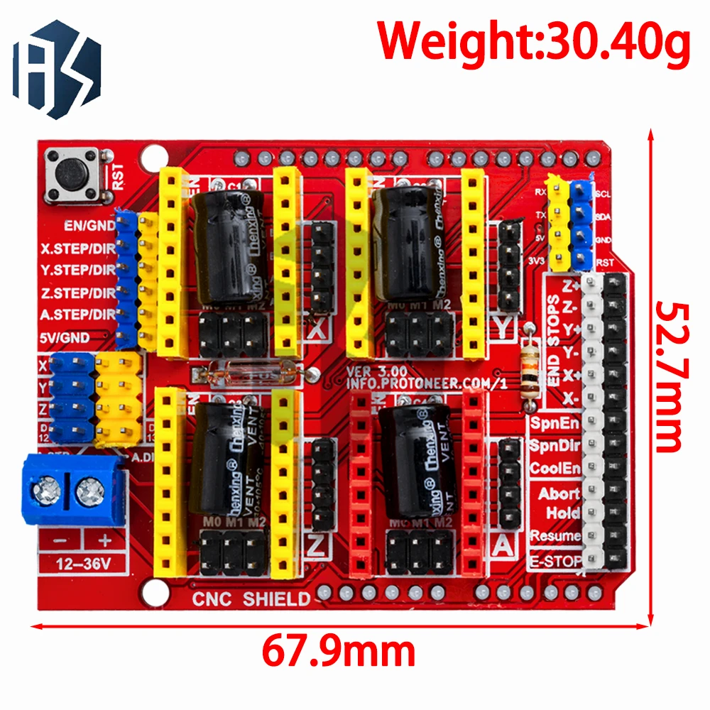 Carte D'extension CNC Shield V3 Avec Drivers A4988/DRV8825 – Pour Imprimante 3D, Graveuse