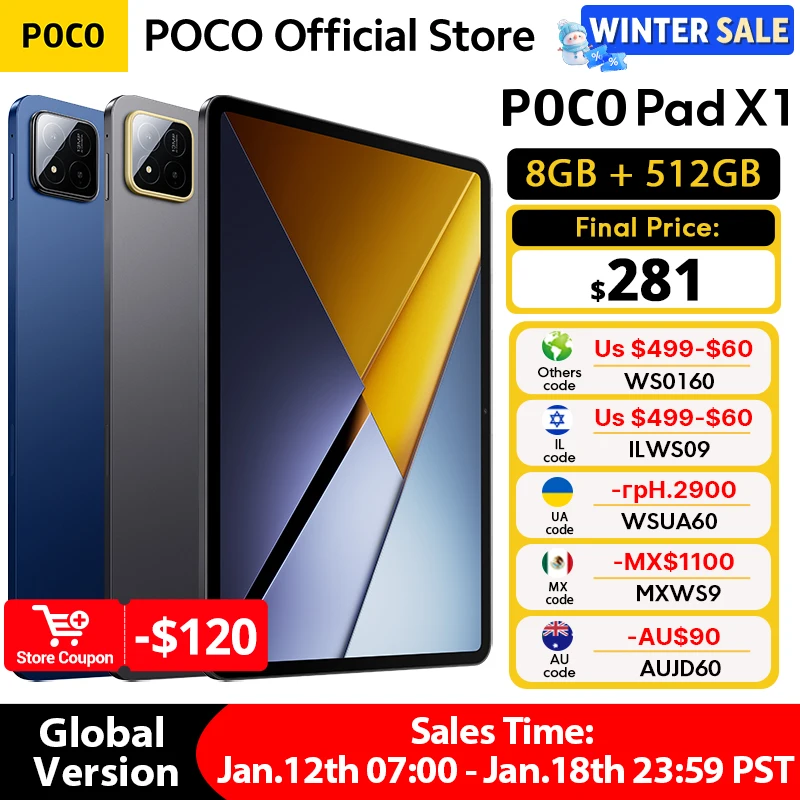 世界初公開】POCO PAD X1 グローバル版 タブレット 11.2インチ 3.2K