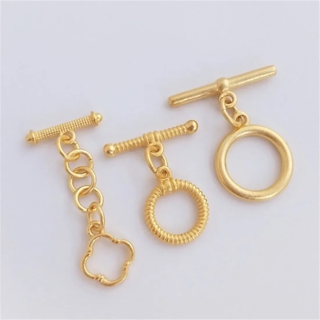 

Gold Placer Round OT Buckle Handmade Diy Bracelet Necklace Connected Buckle Jewelry Accessories B867