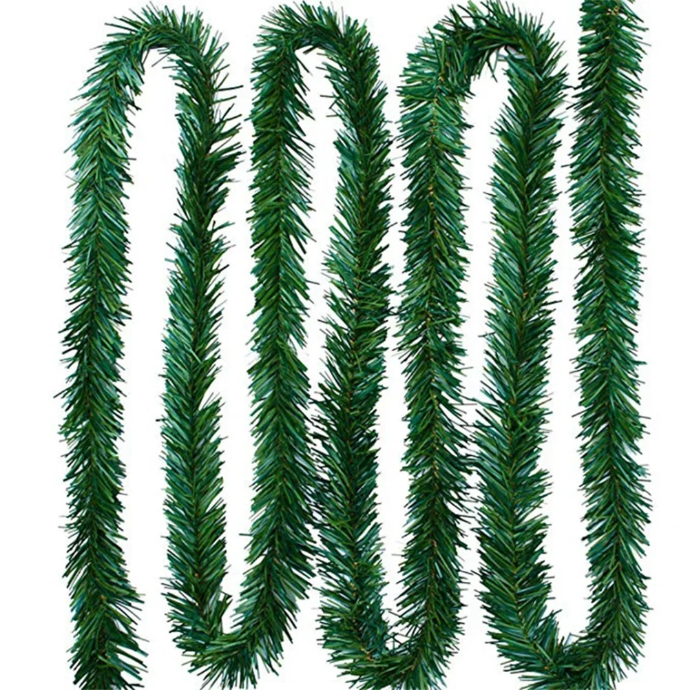 thumbnail image 1 of Guirnalda navideña de pino verde, árbol de Navidad artificial, paquete de guirnalda de ratán, decoración navideña de pared de pino para jardín, 1 of 5