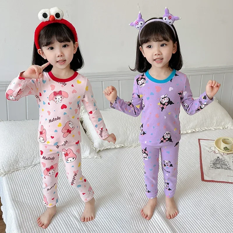 

Sanrio Kawaii Girls Autumn Winter Lingerie Set MyMelody Kuromi Anime Cartoon Cute Loungewear Set A Birthday Present for A Child