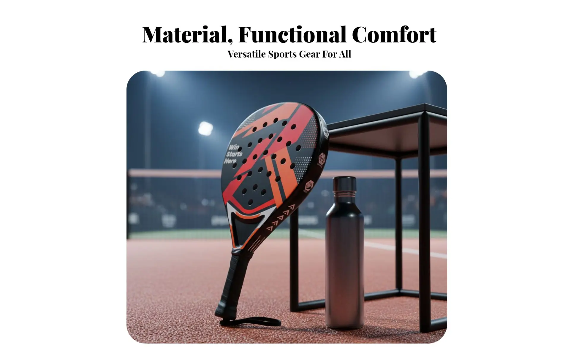 2 Player Paddle Set Lightweight Padel Racket Set ABS Padel Paddle Long-Lasting Non-Slip Grip for Beginners, Training, Outdoor