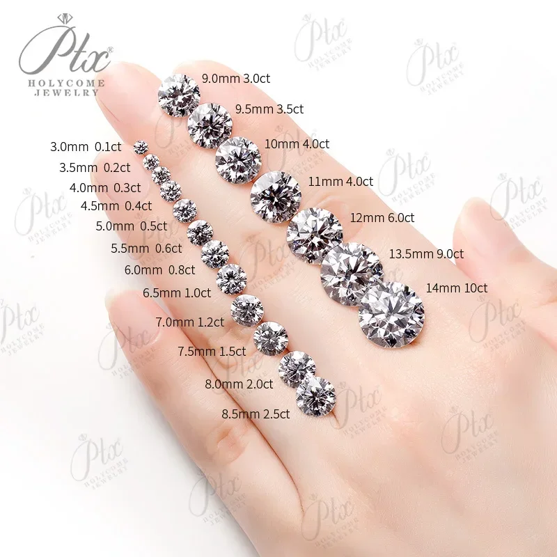 느슨한 라운드 컷 Moissanite 스톤 D 컬러 VVS1 DIY 쥬얼리 목걸이 귀걸이 반지 주요 재료 다이아몬드 테스터 GRA 인증서