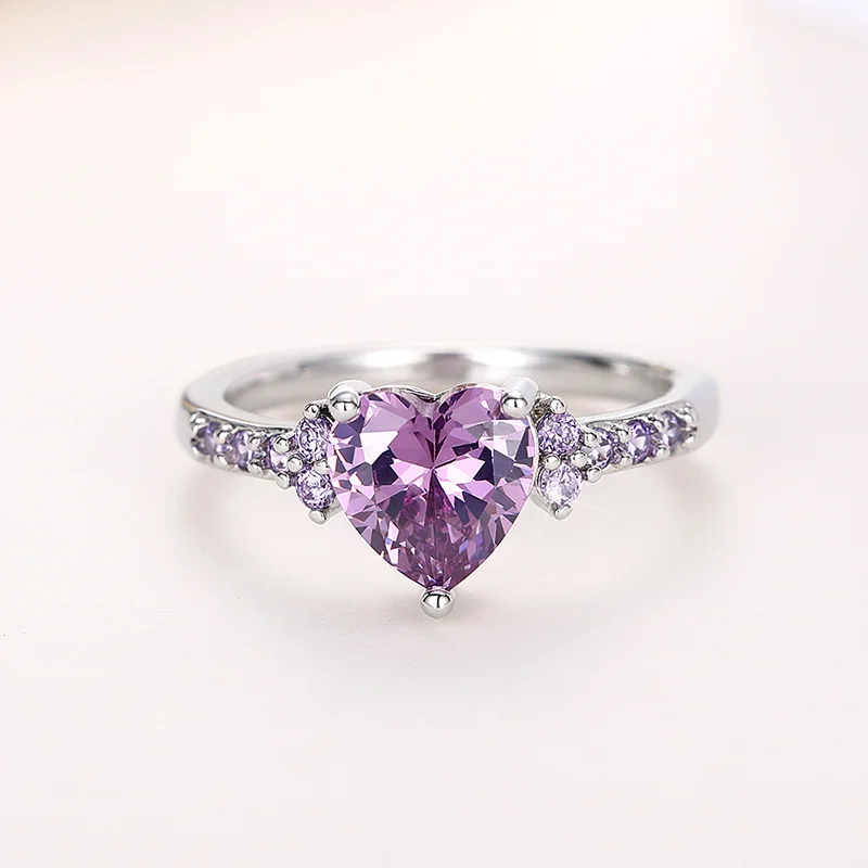 Silver Wedding Engagement Rings for Women Party Temperament Female Accessories Gift