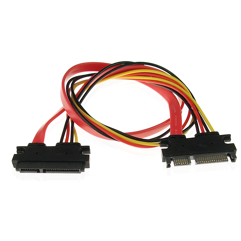 

45 см SATA 22P 7 + 15pin штекер-гнездо Удлинительный кабель передачи данных