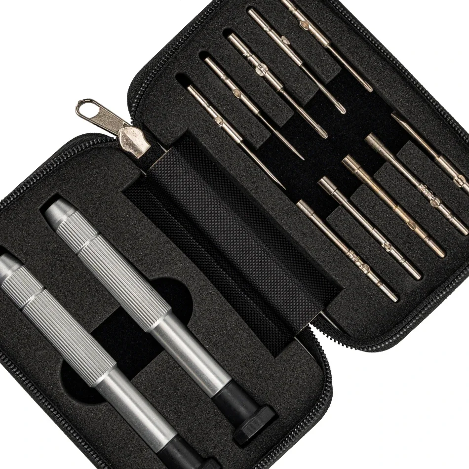 10pcs Glasses Precision Screwdriver Kit Optical Watch Jewelry Glasses Multifunction Repairing Tool Sets with Zipper Box