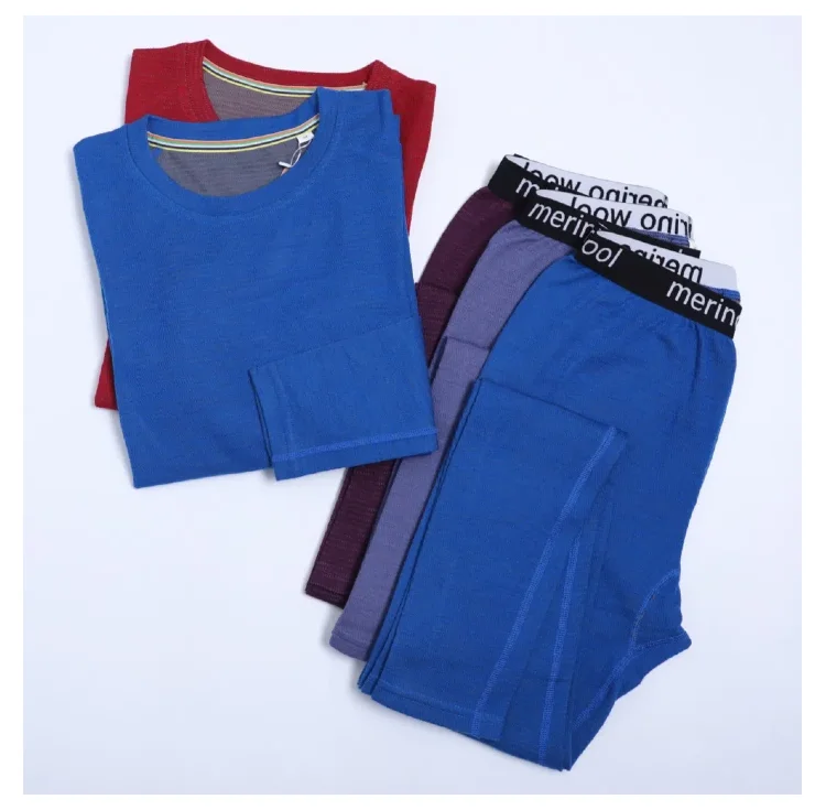 Women's Merino Wool Thermal Underwear Set Winter Outdoor Sports Merino Wool Base Layer Tops Bottoms Set Warm Breathable 170G