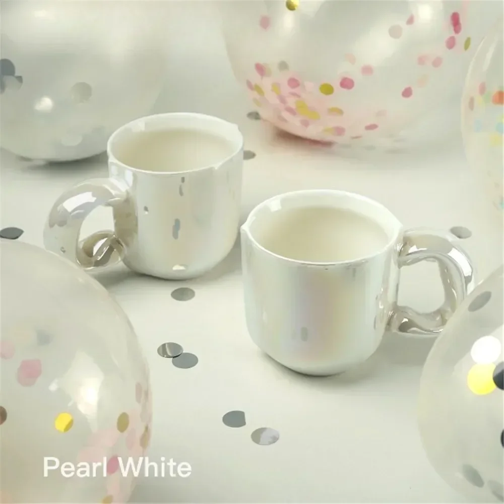 

Gradient Rainbow Mug Ceramic Creative Luxury Pearlescent Exquisite Box Coffee Tea Cups Women Men Gift