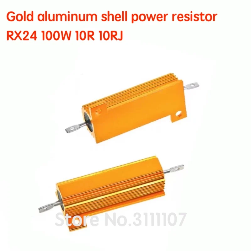 Rx24 100 W 10R 10Rj 100 Watt Guscio Metallico Alluminio Resistenza Oro Resistenza Dissipatore Di Calore Ad Alta Potenza Resistenza Dissipatore Di Calo