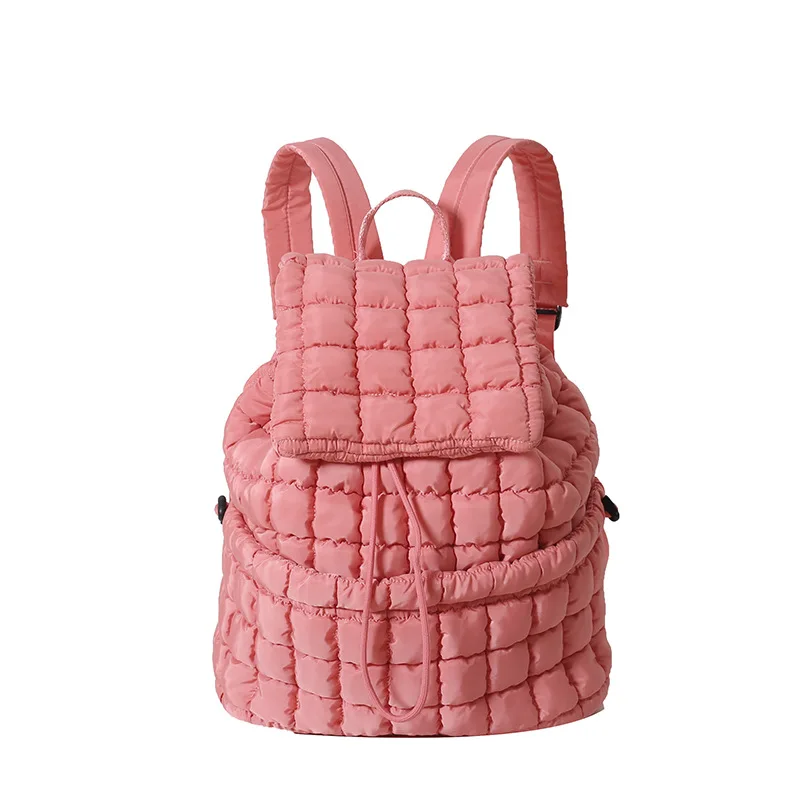 Fashion Quilted Padded Backpacks for Women Designer Soft Nylon