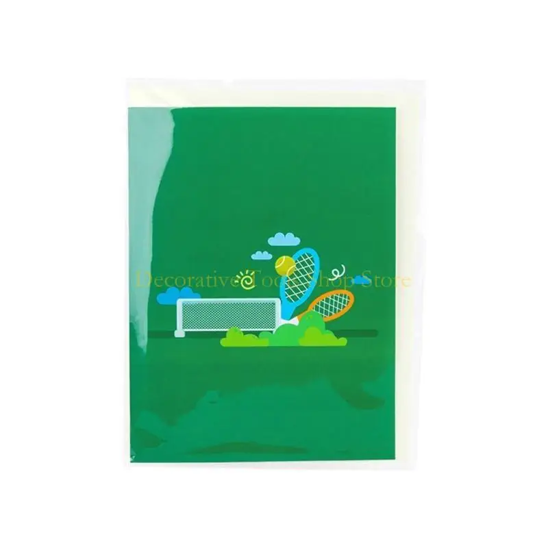 QX2E Intricate 3D Tennis Theme Card for Birthdays and Anniversaries Greeting Card