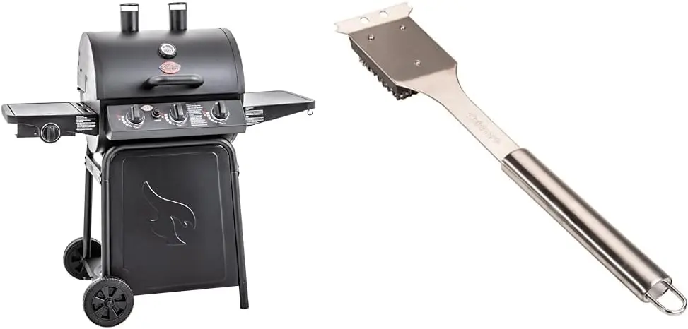 3 Burner Gas Grill Bundle with 630 Sq Inch Cooking Area and Cuisinart 16.5" Stainless Steel BBQ Grill C