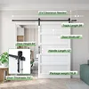 48x84 Inch White Barn Door with 8ft Sliding Door Hardware Kit and Handles DIY Assembly 5 Panels Fits 45 Inch 47 Inch Openings 6