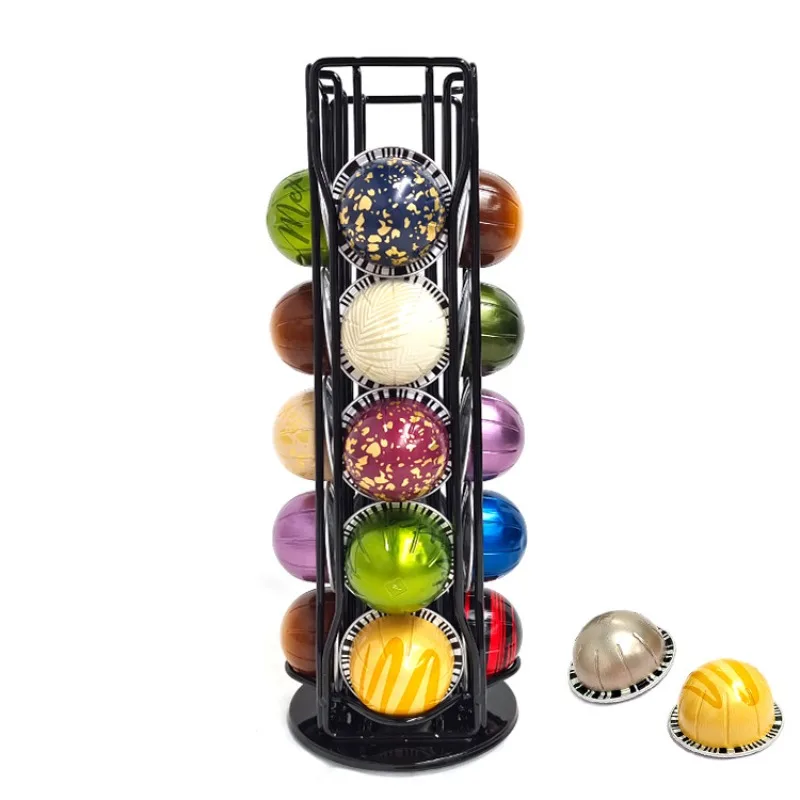 Supporto Per Cialde Da Caffè Girevole Vertuo Line Coffee Capsule Pods Holder Espositore In Metallo 20 Tazze Storage Organizer Scaffali Rack
