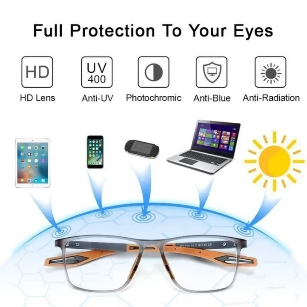+1,00+1,50+2,00+2,50+3,00+3,50+4,00 TR90 Sport Anti-Blaulicht Rechteckige Lesebrille Anti-Drop Anti-Rutsch-Brille – Detail 4