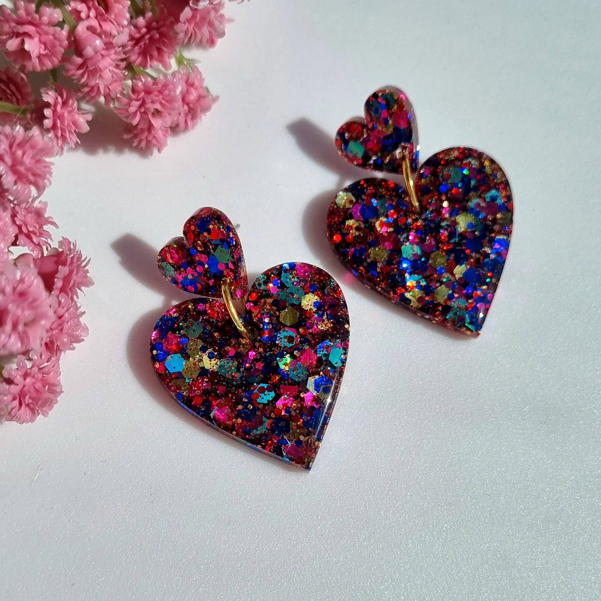 Customized heart-shaped pendant earrings in various colors, handmade women's earrings, jewelry, large and long earrings, jewelry 100pcs lot cbrl 9 17cm glasses drawstring bag for sunglasses jewelry necklace various colors size can be customized wholesale