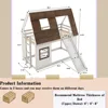 Low House Bunk Bed with Slide and Roof, Wood Twin Over Twin Floor Bunk BES for Kids 6