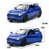 1/34 Mini Cooper S BMW Toy Car Diecast Vehicle Miniature Metal Model Pull Back Doors Openable Collection Gift for Kid Match Box 6