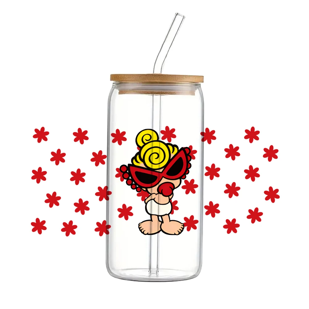 Japanese Cartoon Character Pattern UV DTF Transfer Sticker Waterproof Transfers Decals For 16oz Glass Cup Wrap Stickers