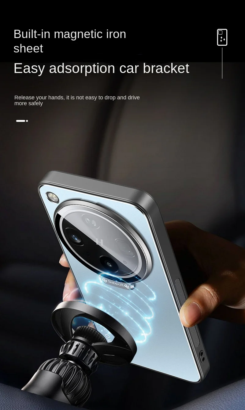 Durable Metal Back Plate with Camera Protective Bracket and Car Holder Cover