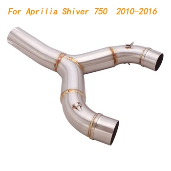 Slip On Motorcycle Exhaust Mid Connect Tube Middle Link Pipe Stainless Steel For Aprilia Shiver 750 2010-2016