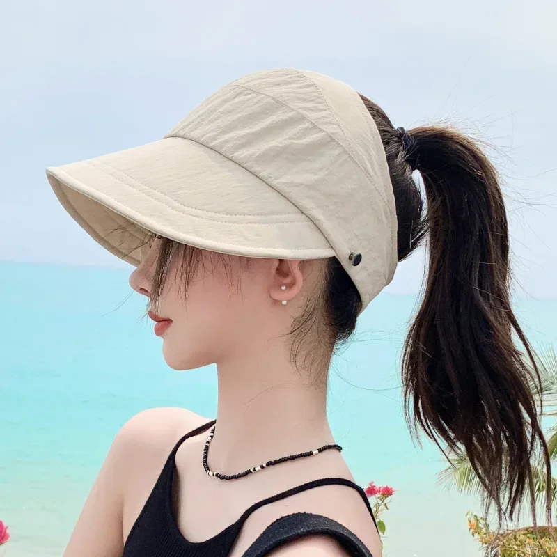 Women Sun Visor Hat Wide Brim Bucket Hats Summer UV Protection Sport Baseball Cap Quick Dry Adjustable Summer Beach Caps Bonnet Cooling Caps