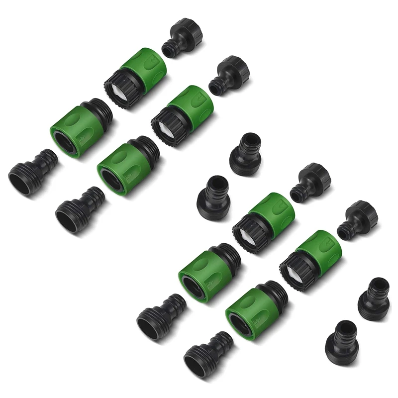 

Garden Quick Connect Release Water Hose Fittings Plastic Connectors, Male & Female 3/4 Inch GHT 20Pcs