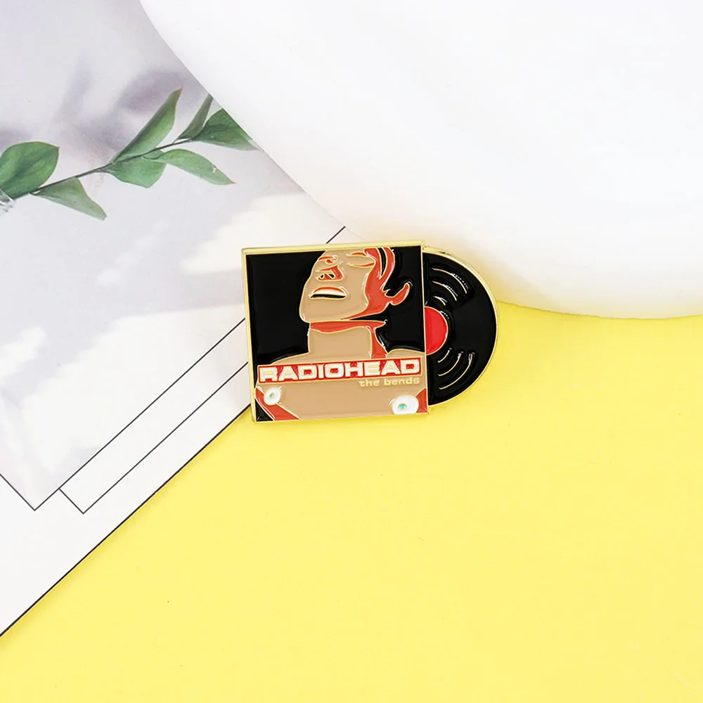 The Bends-Vinyl Record Cover Abzeichen Britische Rockband Album Anstecknadel Vintage Musikfans Geschenk Schmuck – Detail 7
